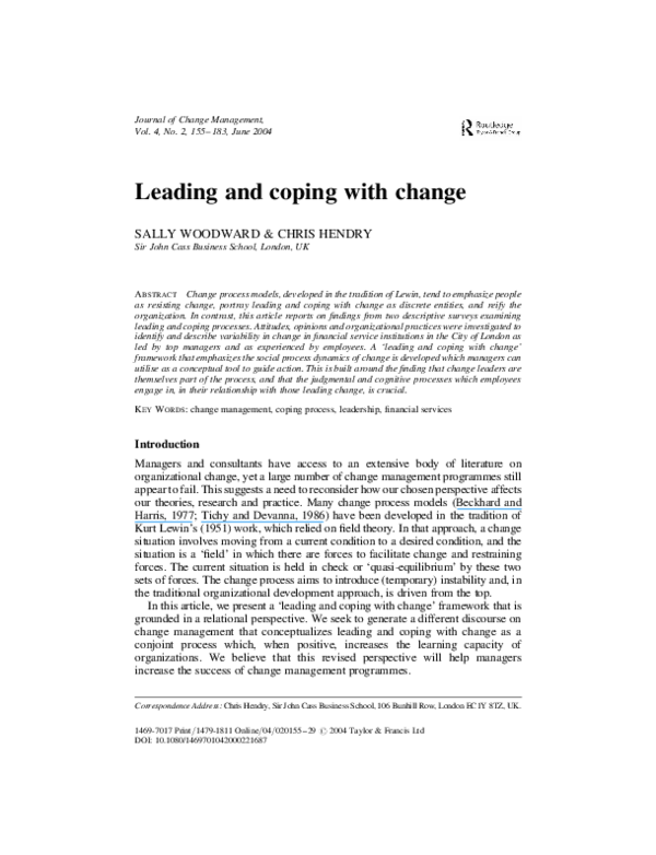 (PDF) Leading and coping with change
