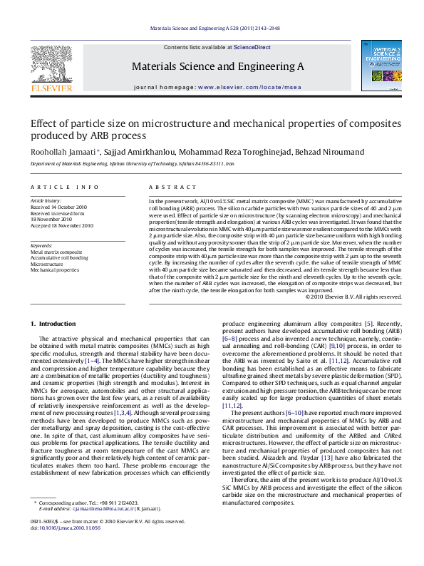 (PDF) Effect of particle size on microstructure and mechanical ...