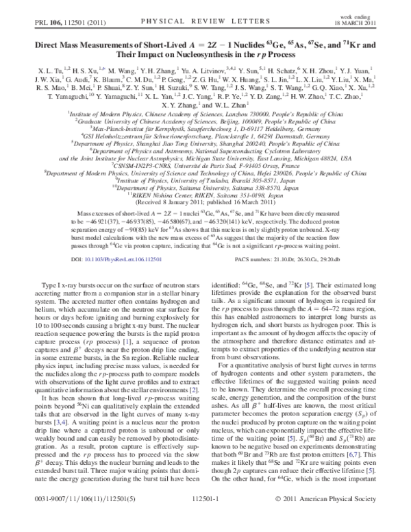 Rp process nucleosynthesis picture