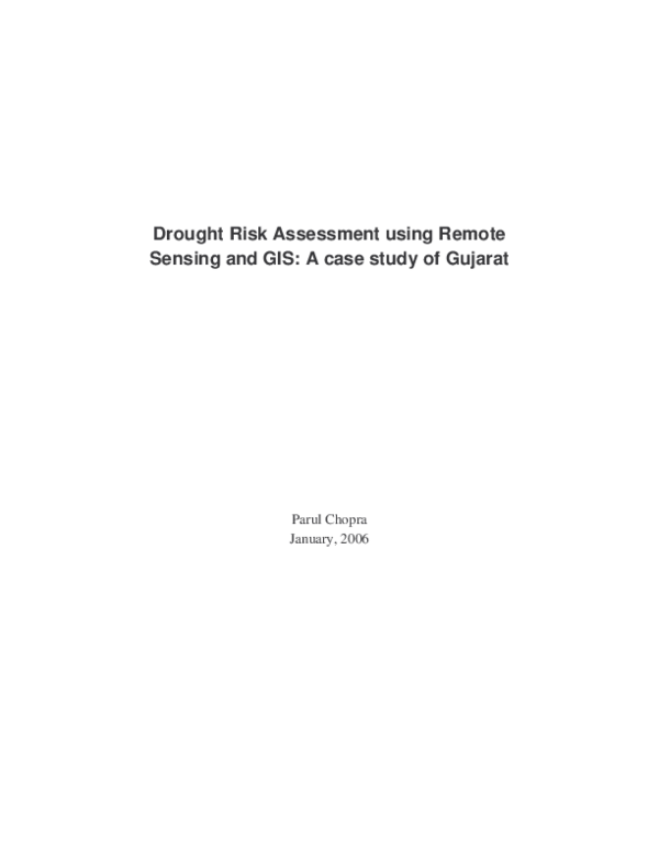 (PDF) Drought Risk Assessment using Remote Sensing and GIS: A case ...