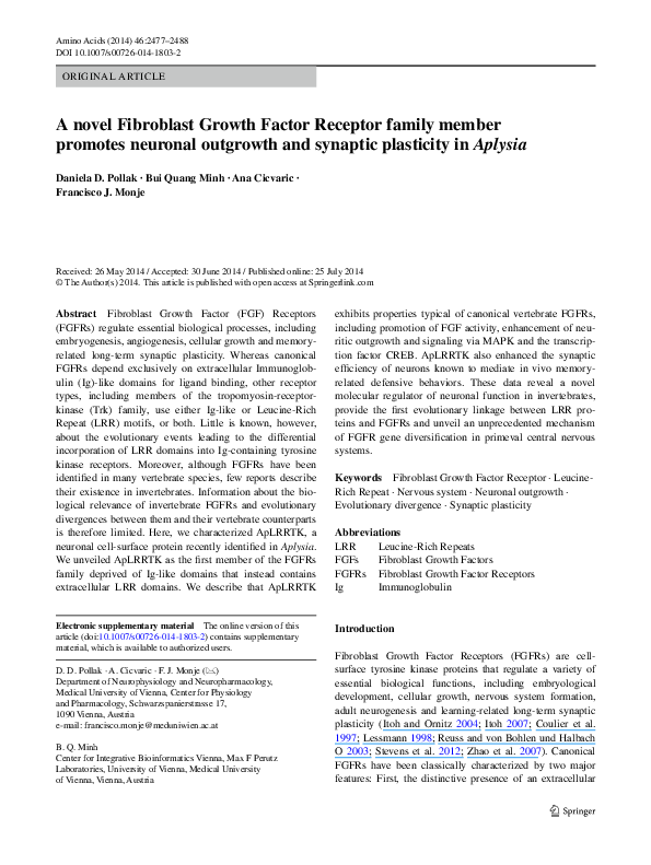(PDF) A novel Fibroblast Growth Factor Receptor family member promotes ...