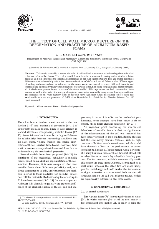 (PDF) The effect of cell wall microstructure on the deformation and ...