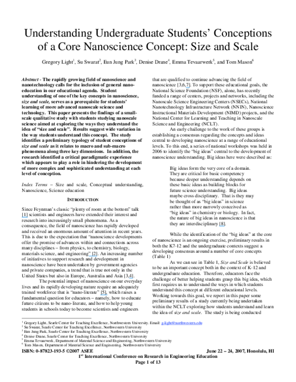 (PDF) Understanding Undergraduate Students' Conceptions of a Core ...