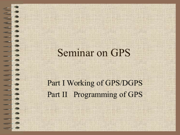 PPT) Seminar on GPS