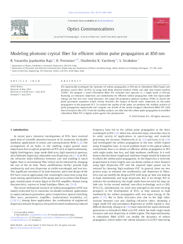 (PDF) Modeling photonic crystal fiber for efficient soliton pulse ...