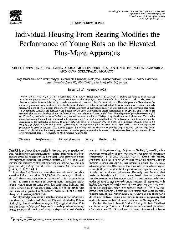 (PDF) Individual Housing From Rearing Modifies the Performance of Young ...