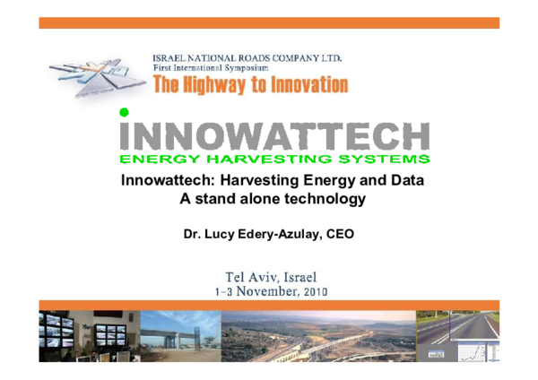 (PDF) Innowattech: Harvesting Energy and Data A stand alone technology