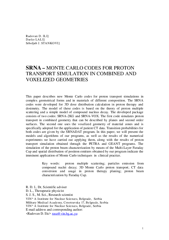 (PDF) Srna - Monte Carlo codes for proton transport simulation in ...