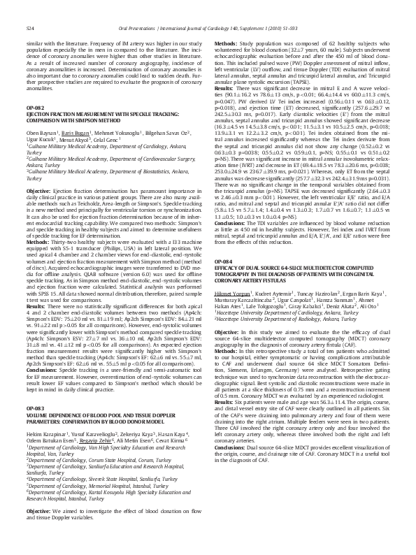 (PDF) OP082 EJECTION FRACTION MEASUREMENT WITH SPECKLE TRACKING COMPARISON WITH SIMPSON METHOD