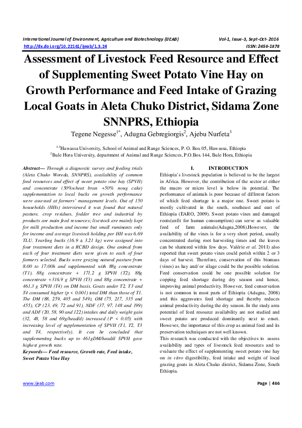 (PDF) Assessment of Livestock Feed Resource and Effect of Supplementing