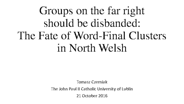 (PDF) Groups on the far right should be disbanded: The Fate of Word ...