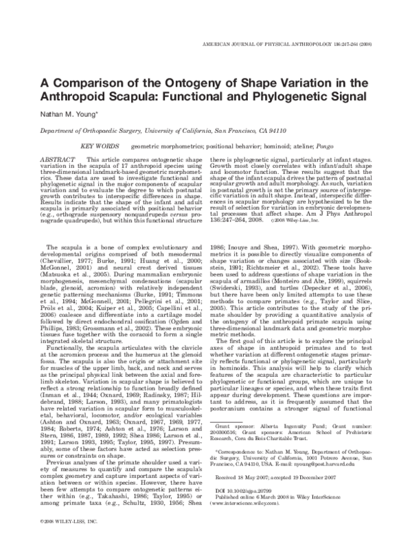(PDF) A comparison of the ontogeny of shape variation in the anthropoid ...
