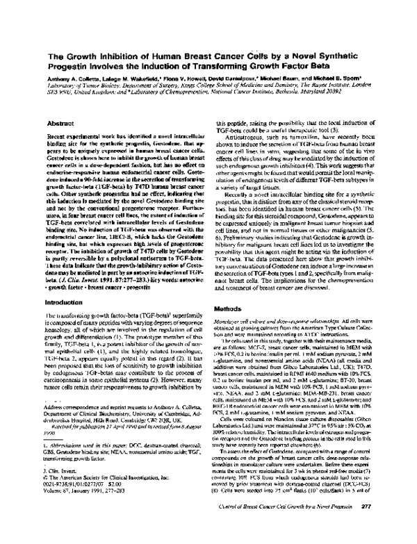 (PDF) The growth inhibition of human breast cancer cells by a novel ...