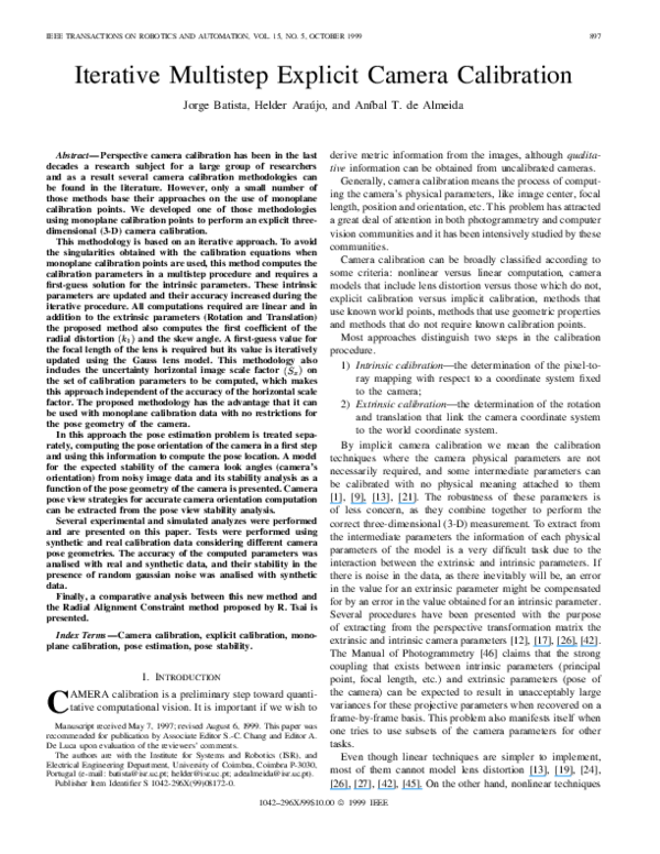 (PDF) Iterative MultiStep Explicit Camera Calibration Helder