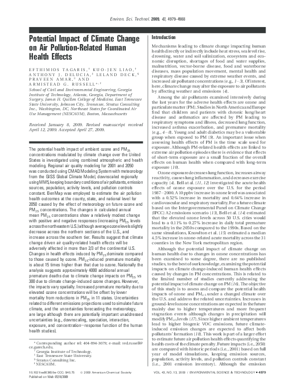 (PDF) Potential Impact of Climate Change on Air Pollution-Related Human ...