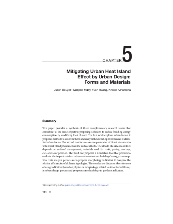 (PDF) MITIGATING URBAN HEAT ISLAND EFFECT BY URBAN DESIGN: FORMS AND ...