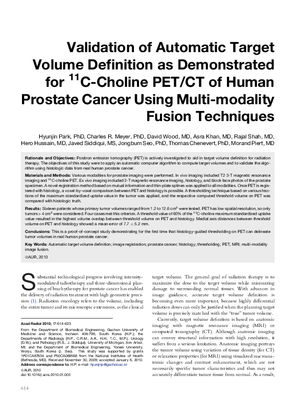 (PDF) Validation of Automatic Target Volume Definition as Demonstrated ...