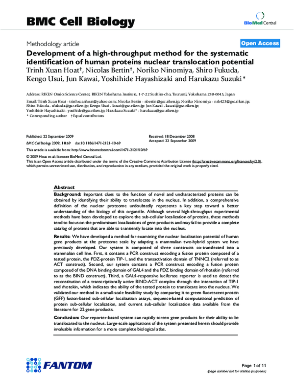(PDF) Development of a high-throughput method for the systematic ...