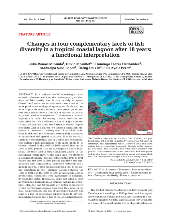 (PDF) Changes in four complementary facets of fish diversity in a ...