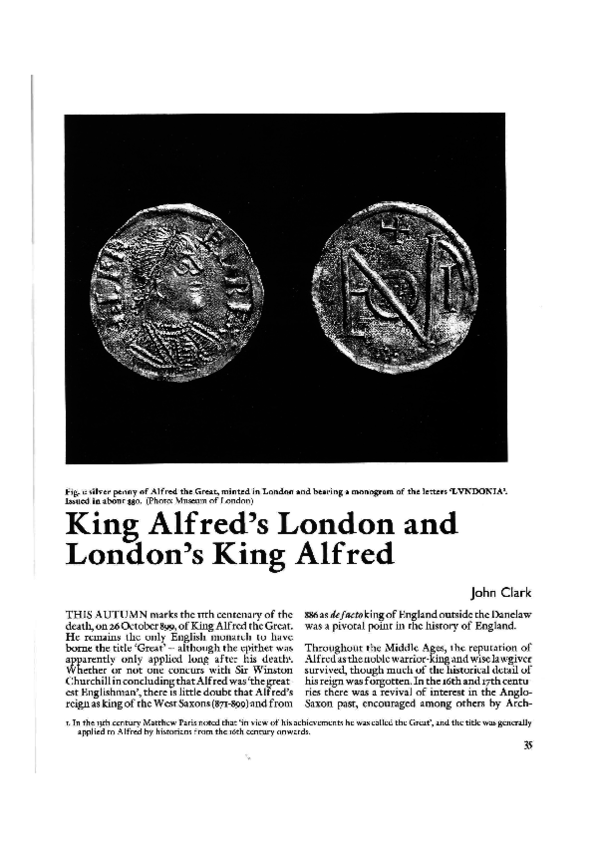King Alfred's London and London's King Alfred