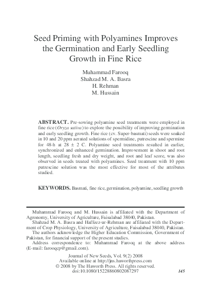 Seed priming role in agriculture picture