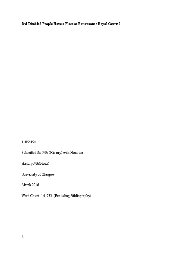 Did Disabled People Have a Place at Renaissance Royal Courts?