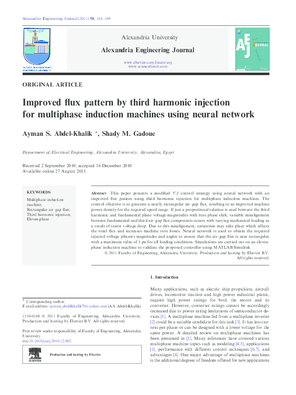  pdf improved flux pattern by third harmonic injection for multiphase