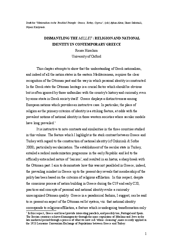 (DOC) Dismantling the Millet Religion and National Identity in