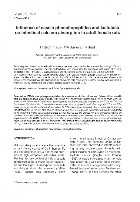 (PDF) Influence of casein phosphopeptides and lactulose on intestinal ...