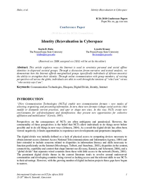 Cyberspace identity essay 06 picture