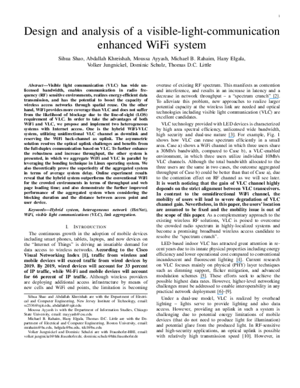 (PDF) Design and Analysis of a Visible-Light-Communication Enhanced ...