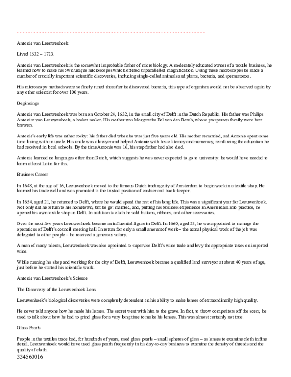 What did leeuwenhoek use that enabled him to see bacteria image