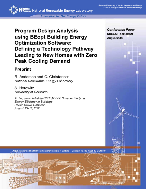 (PDF) Program Design Analysis Using BEopt (Building Energy Optimization ...