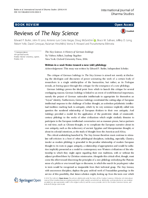 Reviews of The Nay Science