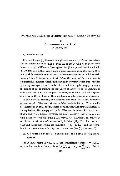 (PDF) On matrix transformations between sequence spaces