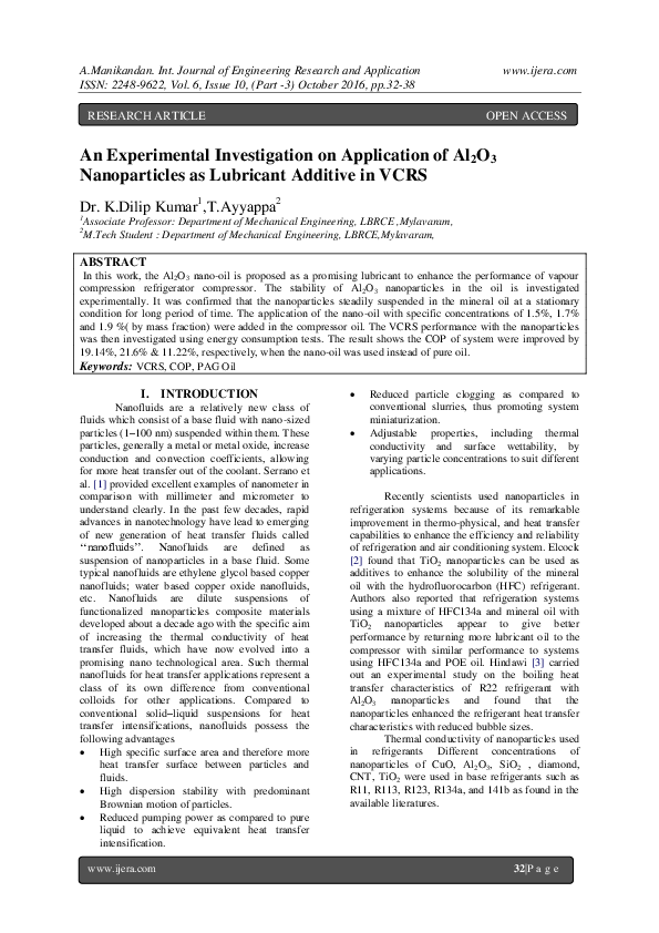 (PDF) An Experimental Investigation on Application of Al 2 O 3