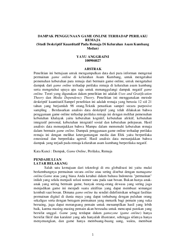 Effects of online games to students research paper image