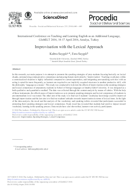 (PDF) International Conference on Teaching and Learning English as an ...