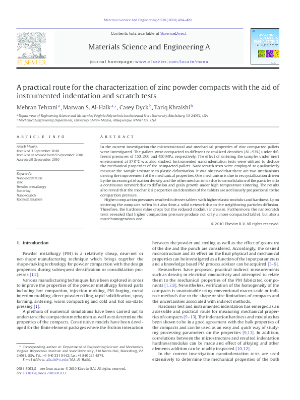 (PDF) A practical route for the characterization of zinc powder ...