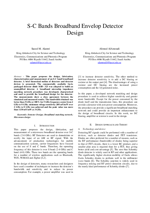 Pdf Sc Bands Broadband Envelop Detector Design Saeed Pdf Sc Bands Broadband Envelop Detector Design Saeed