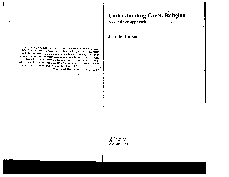 (PDF) Understanding Greek Religion A Cognitive Approach. Routledge