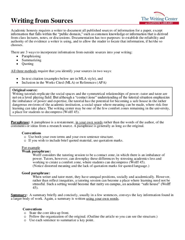 apa paraphrasing in text citation example