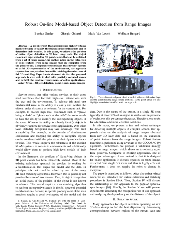 (PDF) Robust on-line model-based object detection from range images
