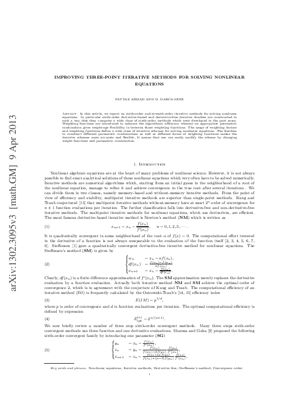 (PDF) Sixth-order and Seventh-order Iterative Methods for Solving ...