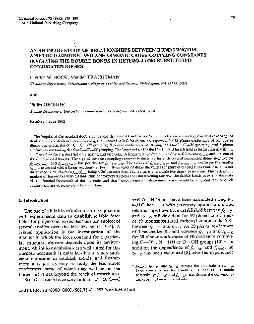 (PDF) An ab initio study of relationships between bond lengths and the ...