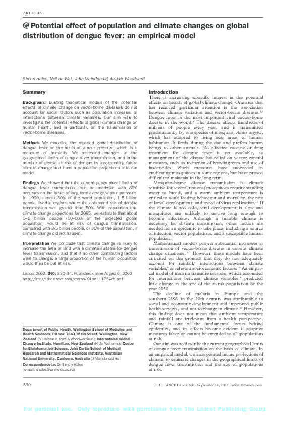 Impacts of climate change on dengue incidence in lahore essay image