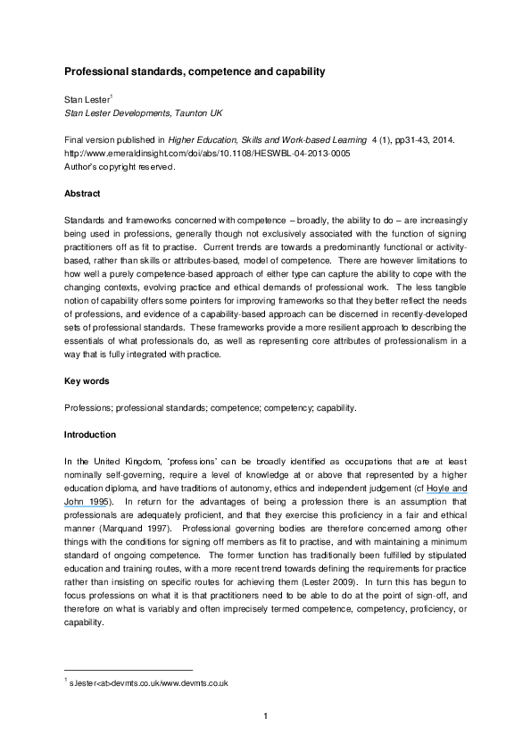 What does professional competence mean picture