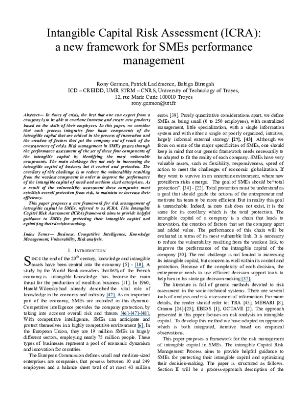 (PDF) Intangible Capital Risk Assessment (ICRA): a new framework for ...