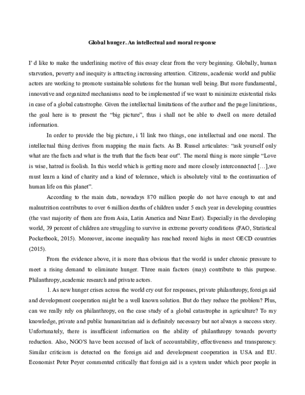 Essay about hunger in the philippines image