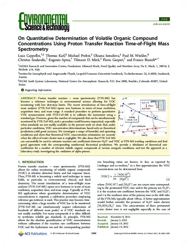 (PDF) On Quantitative Determination of Volatile Organic Compound ...